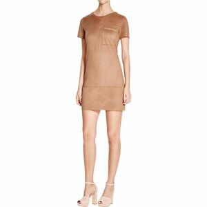 Faux Suede Shirt Dress with Short Sleeves Size Small Mini by Allen B Schwartz
